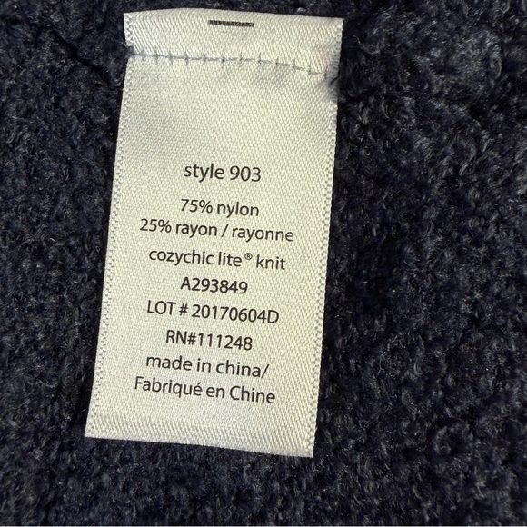 Barefoot Dreams Cozy Chic Lite Open Wrap Cardigan Women's S/M Blue Cozy Cabin - Picture 6 of 13